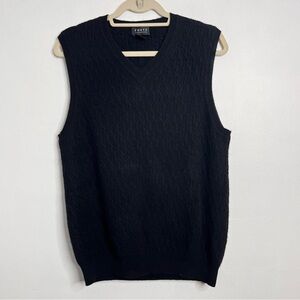 Forte 100% Cashmere V-neck Cable Knit Sweater Vest Size Medium Business Casual